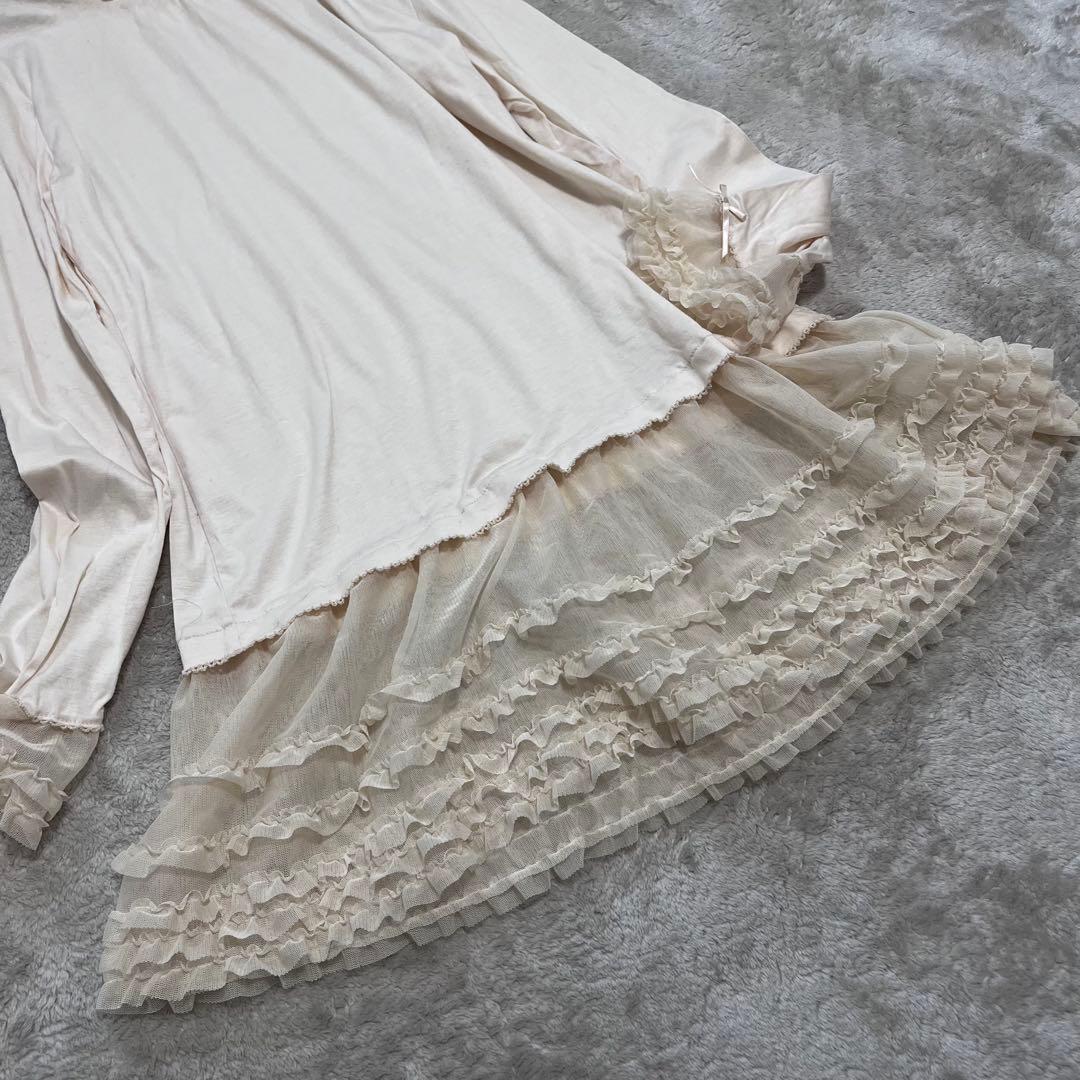 ピンクハウス　フリル　ティアード　ドッキング　チュニック　カットソー