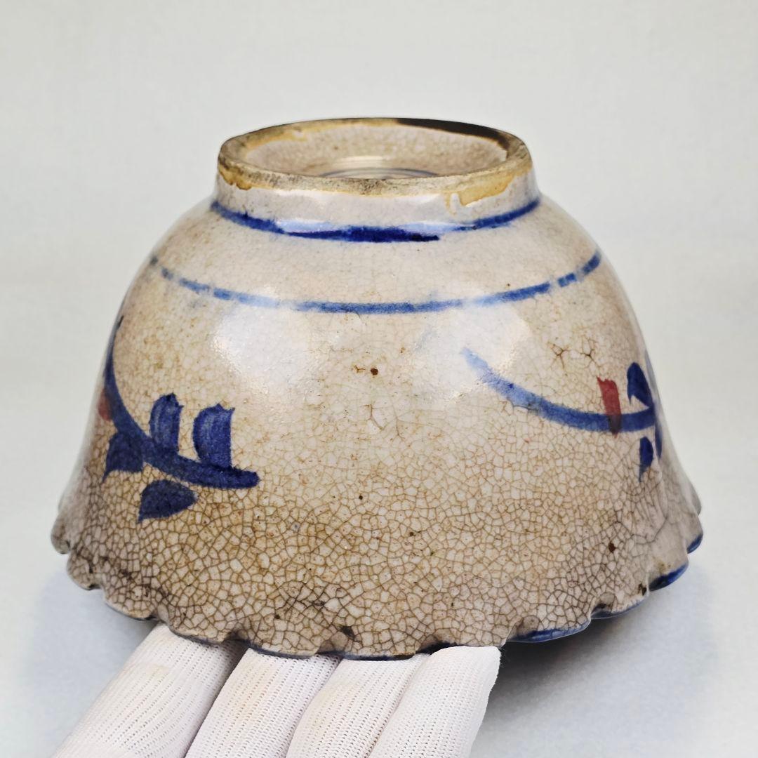 骨董品 中国古磁 青花染付 釉里紅 手絵 鳳紋 海碗 大茶碗 観賞物 美品 在銘