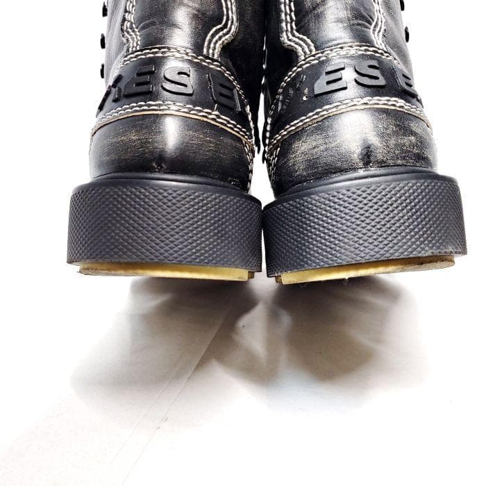 Diesel ディーゼル ダメージ加工 レースアップ レザー ブーツ