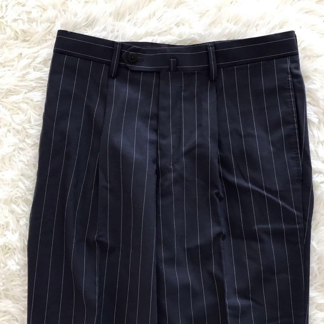 高級✨SOVEREIGN ユナイテッドアローズ スーツ ストライプ ネイビー