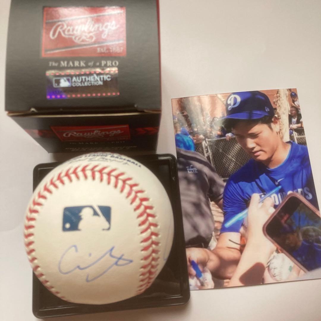 ケース付　MLB公式球　大谷翔平　山本由伸　佐々木朗希　直筆サインボール　写真付