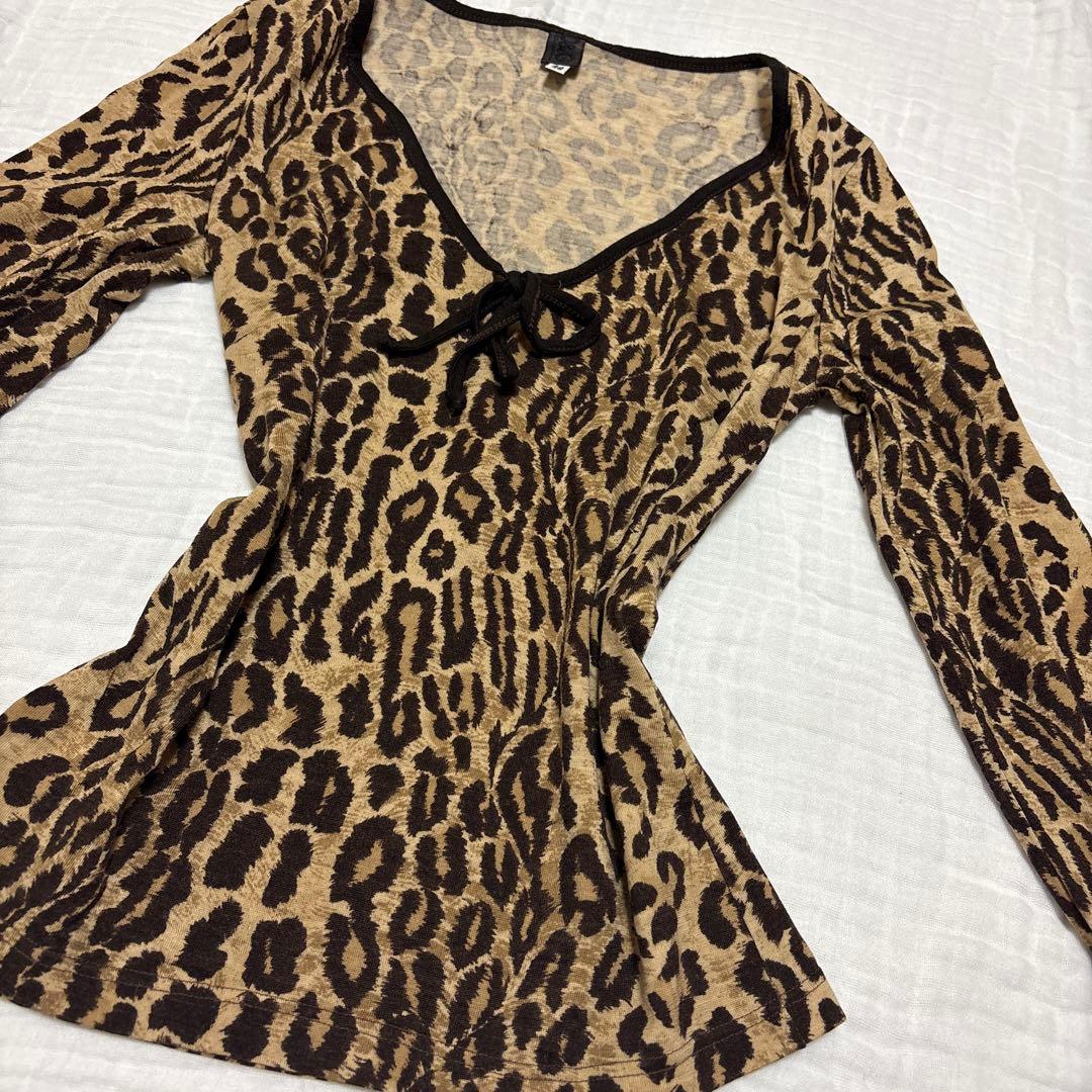 DOLCE&GABBANA レオパード　ヒョウ柄　カットソー　ストレッチ　y2k