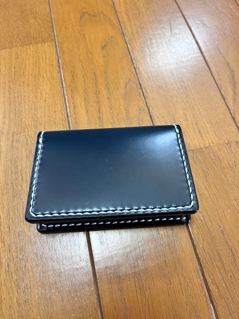 【まー】ビーズ屋公ちゃん　名刺入れ　コードバン　本藍染め