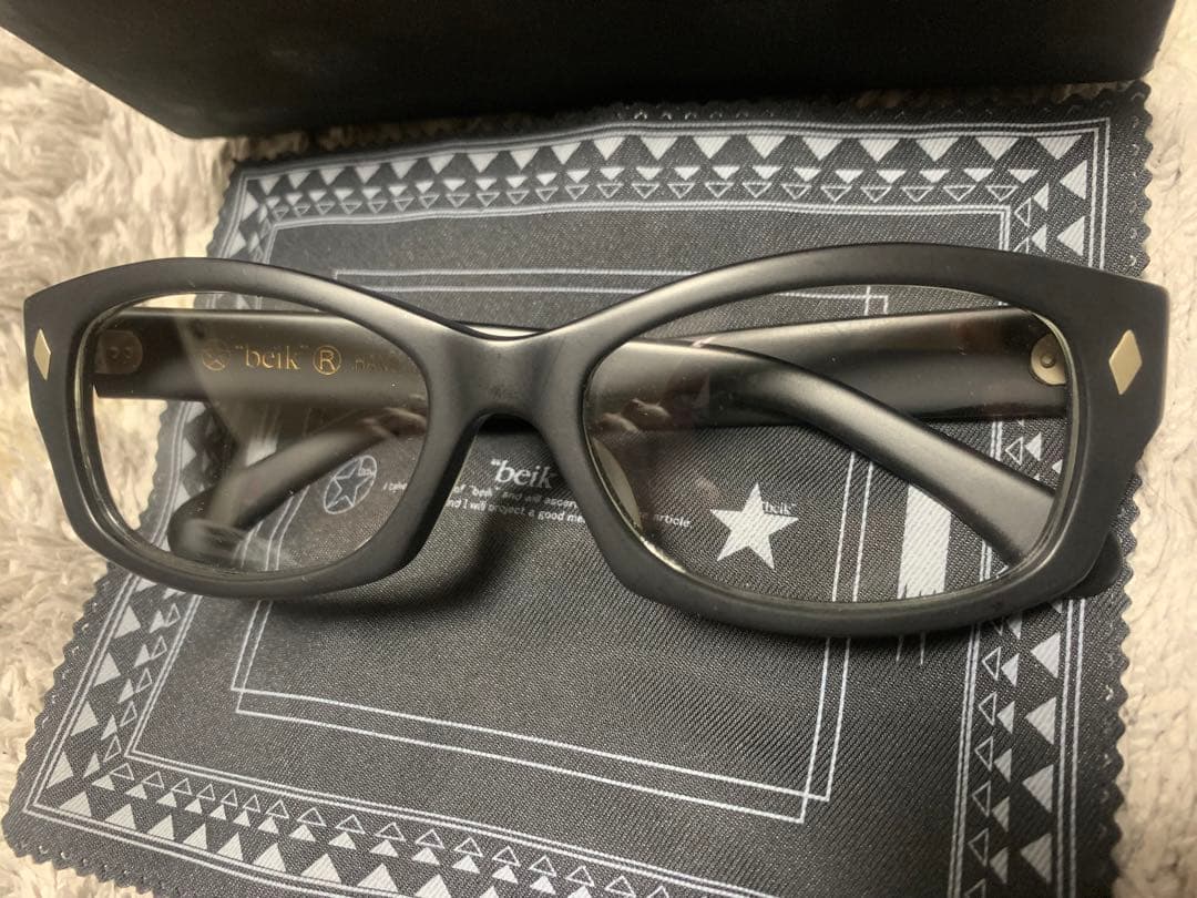 beik 伊達眼鏡 艶消しブラック