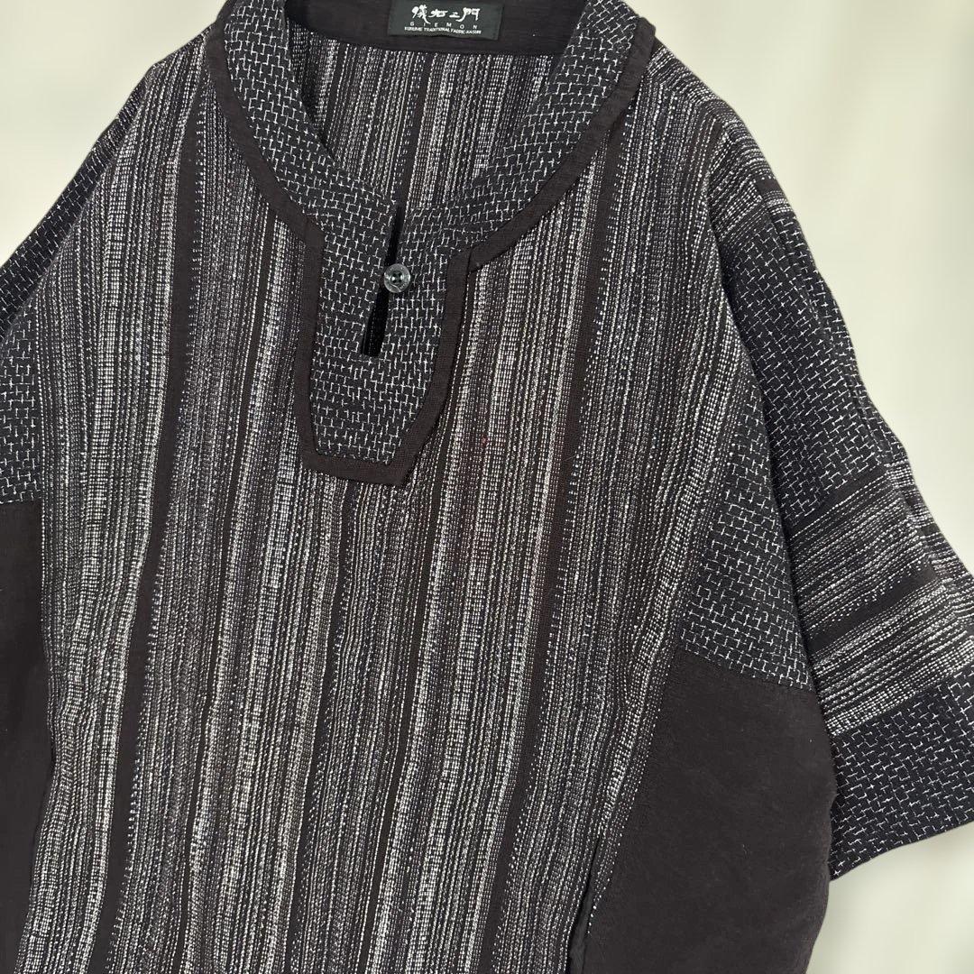 ギエモン 儀右ェ門　ゆったり　パッチワーク　トップス　チュニック　織物　美品