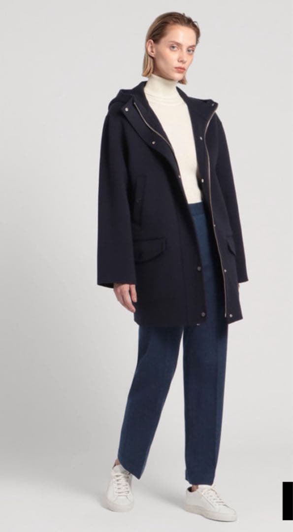 Theory フード付きコートSベージュ 定価97,900円