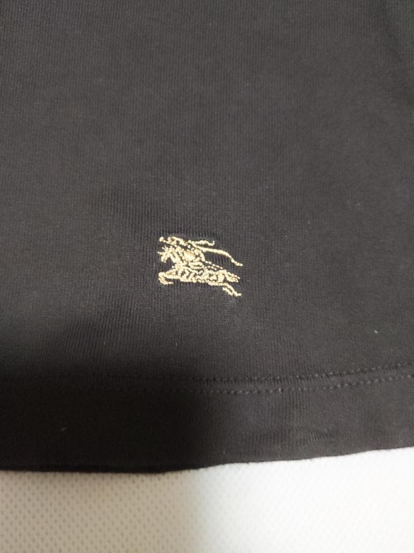 バーバリーブルーレーベル ノバチェックリボンタイ　半袖カットソー　黒38