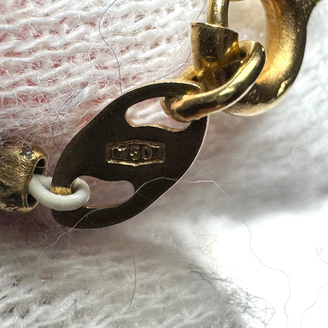 K18 750刻印 本真珠 ベビーパール ネックレス 3.2mm 41.5cm