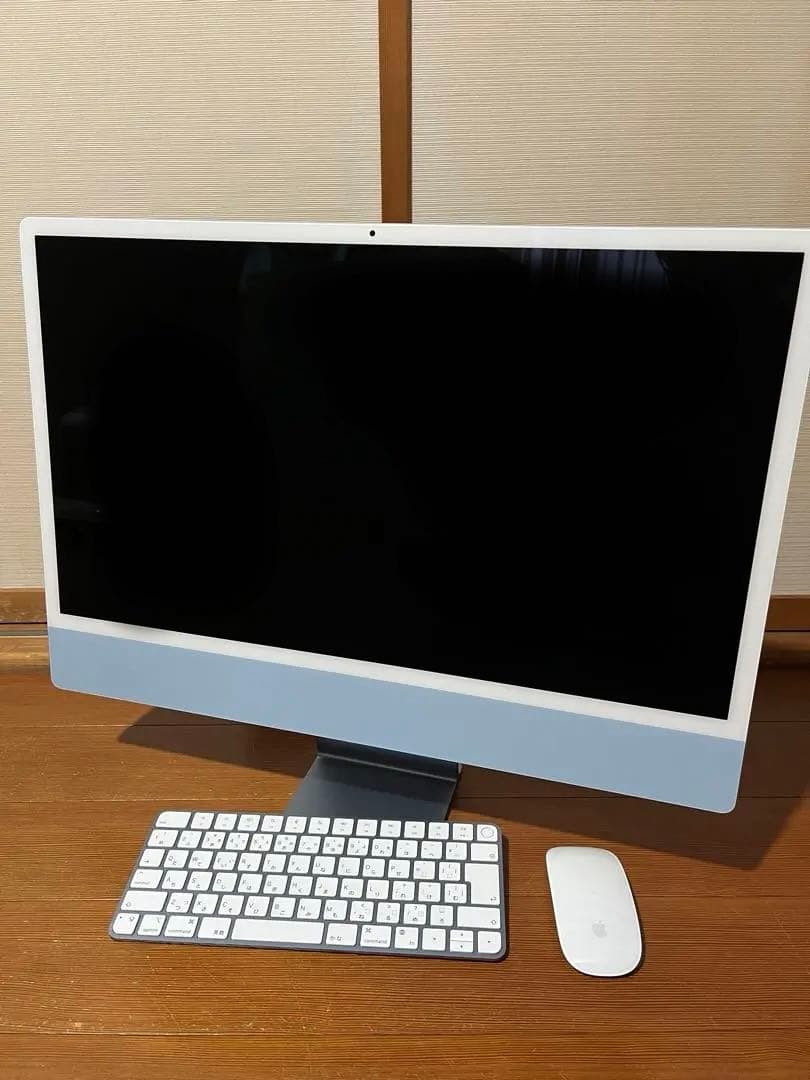 iMac M1 ブルー 8-256GB GPU8 ポート4 touchID付き