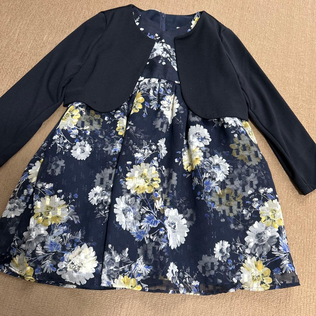 n*x様 タルティーヌエショコラ　花柄 ドレス カーディガン セット　110