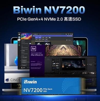 【新品・未使用】 Biwin NV7200 NVMeSSD1TB ヒートシンク付