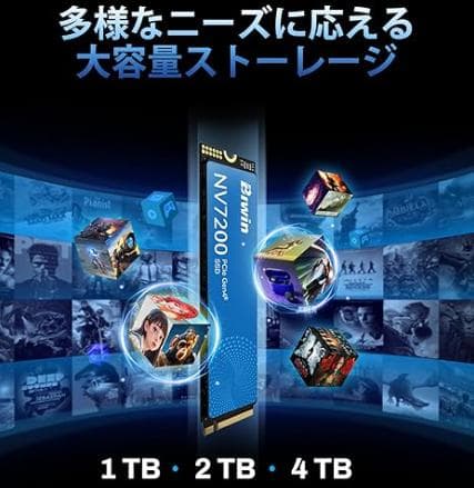 【新品・未使用】 Biwin NV7200 NVMeSSD1TB ヒートシンク付