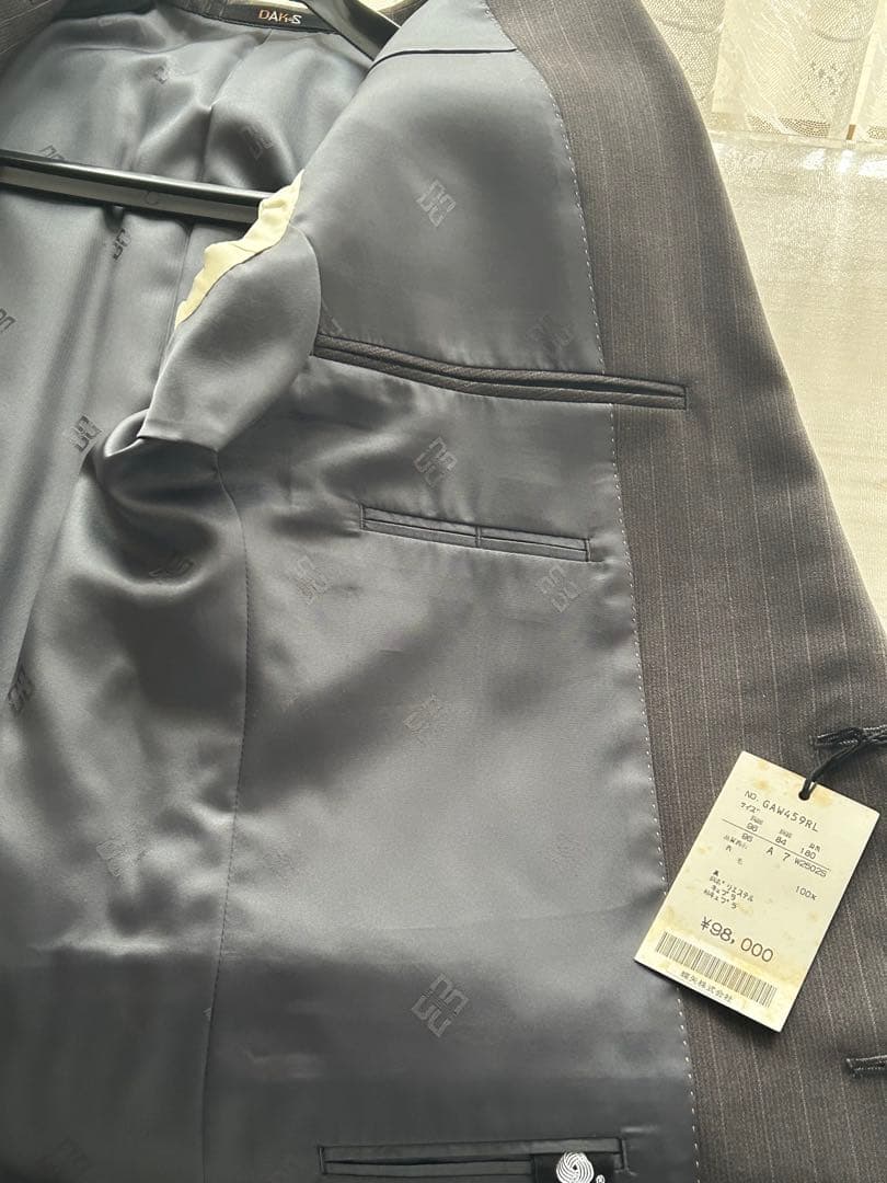 最終お値下げ‼️新品　ダックス　DAKS スーツA7 毛100% ダークグレー