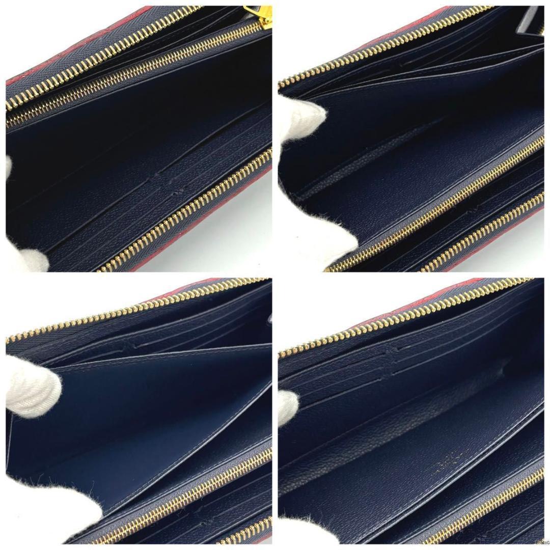 ルイヴィトン アンプラント ジッピーウォレット マリーヌルージュ ネイビー