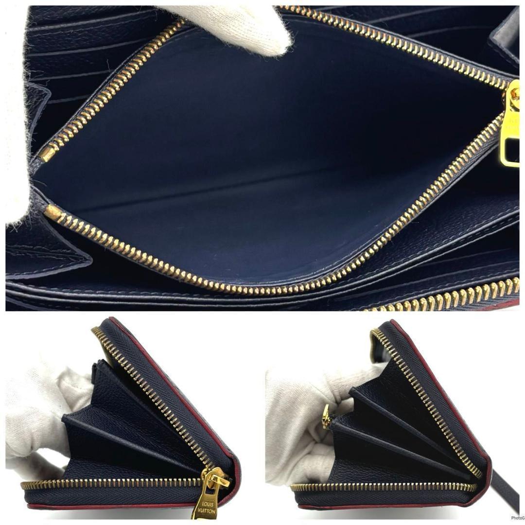 ルイヴィトン アンプラント ジッピーウォレット マリーヌルージュ ネイビー