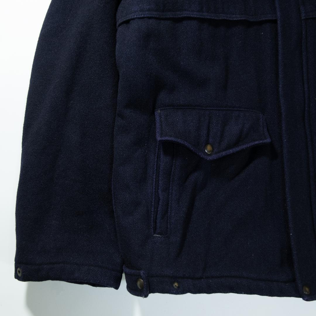 ラングラー　ウールワークジャケット　裏地チェック　ネイビー　イタリア製　ブルゾン