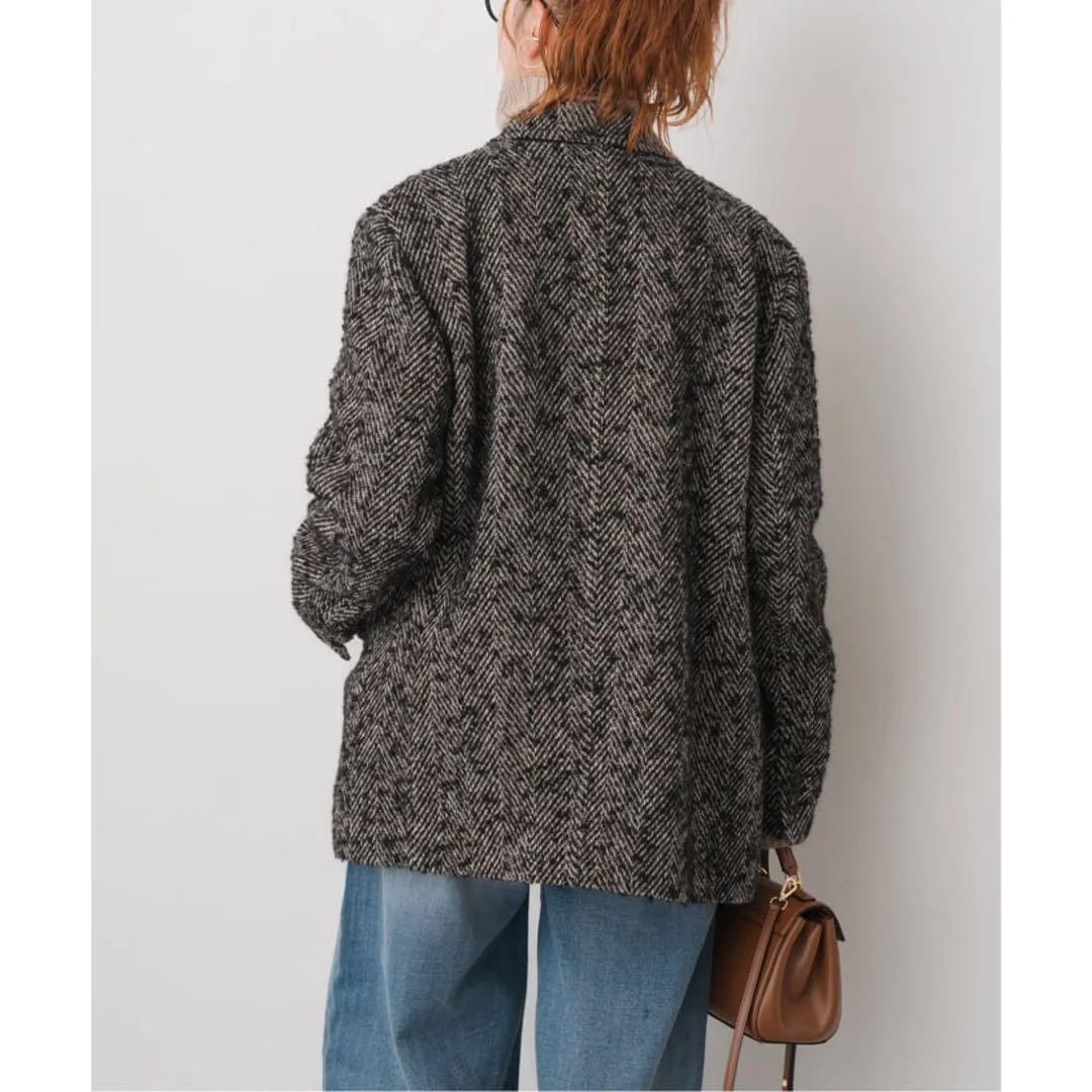 Spick & Span ヘリンボンツイードジャコット