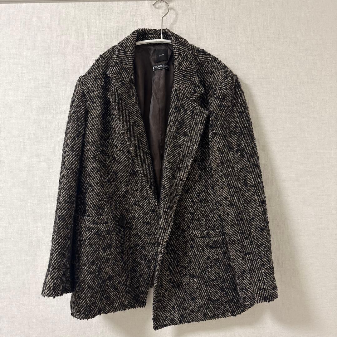 Spick & Span ヘリンボンツイードジャコット