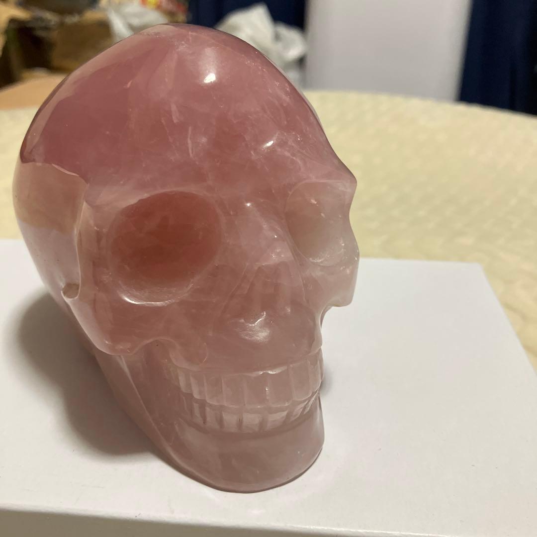 (激レア)ローズクォーツスカル　髑髏　恋愛運　ラッキー　ストーン　魔除け