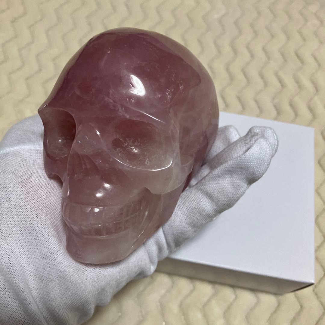 (激レア)ローズクォーツスカル　髑髏　恋愛運　ラッキー　ストーン　魔除け