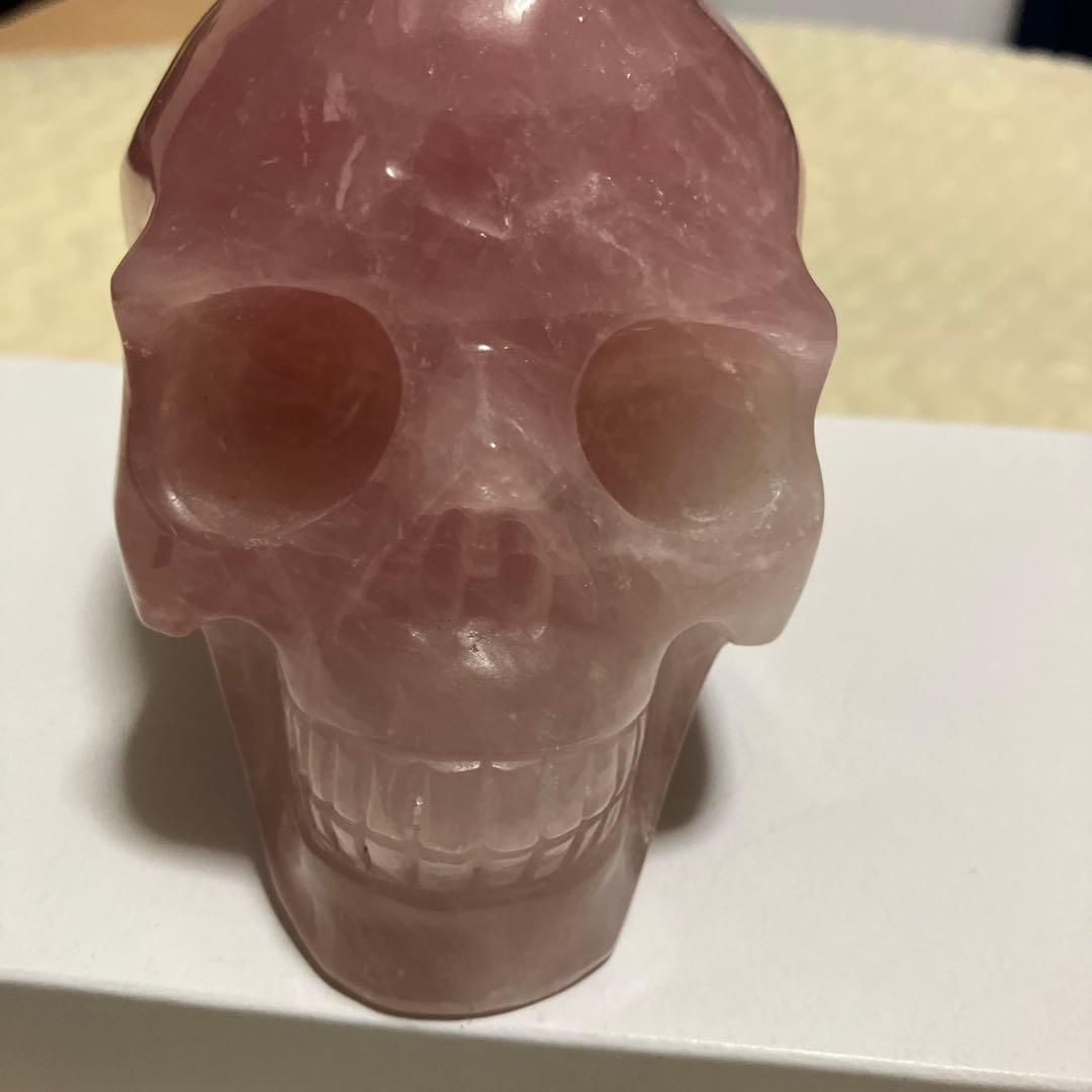 (激レア)ローズクォーツスカル　髑髏　恋愛運　ラッキー　ストーン　魔除け
