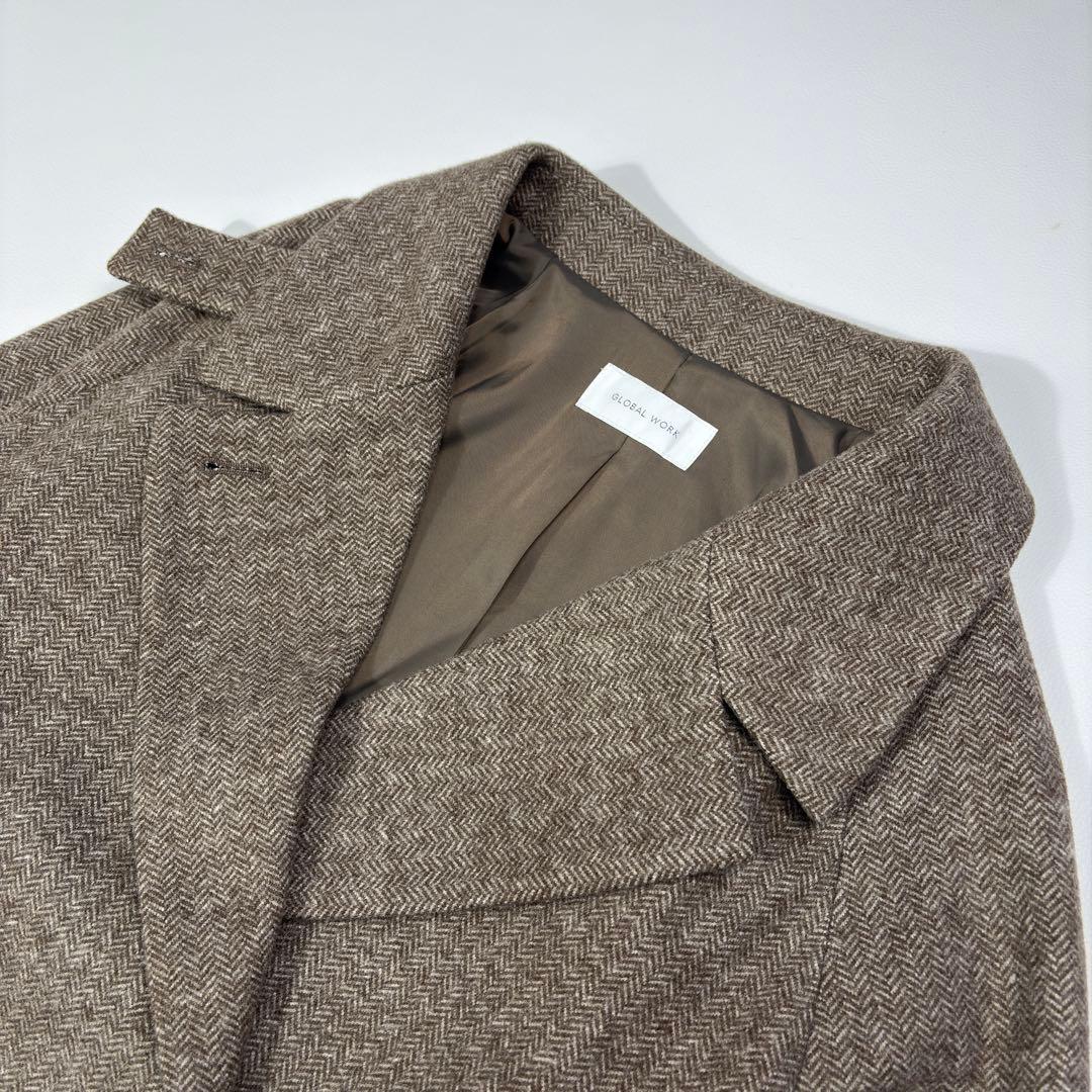 新品タグ付 グローバルワーク カロヤカSTRエリ2WAYコート チンタブ L