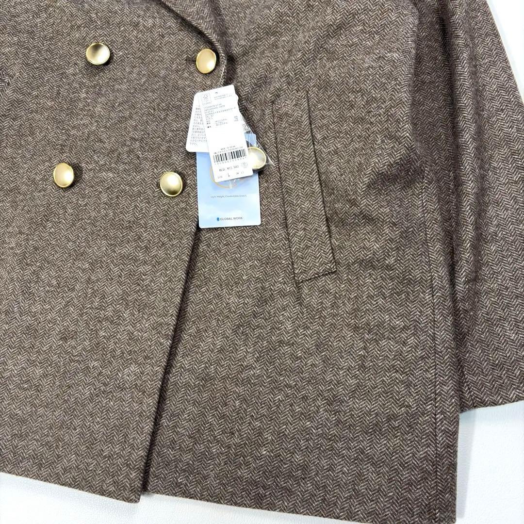 新品タグ付 グローバルワーク カロヤカSTRエリ2WAYコート チンタブ L