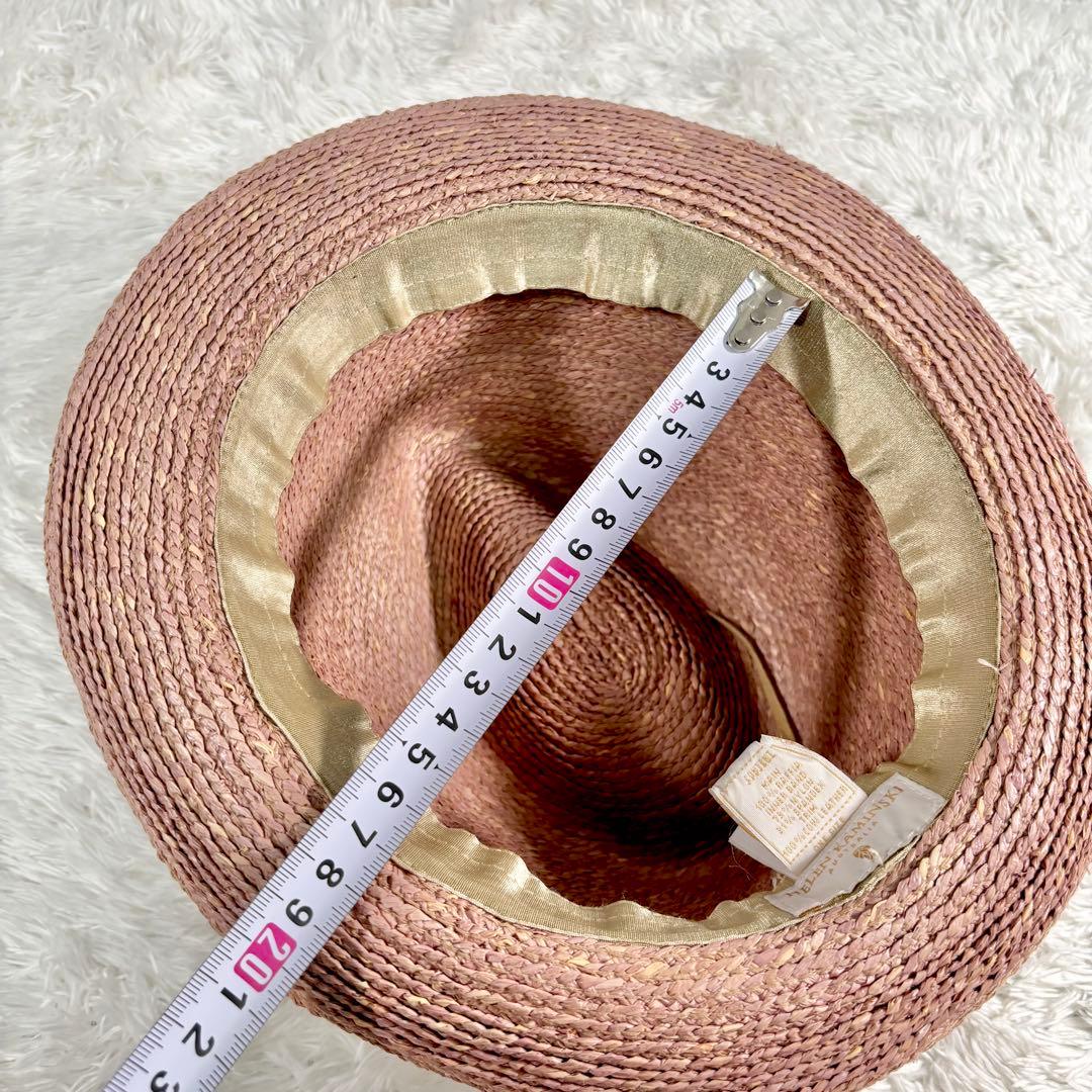 ヘレンカミンスキー 帽子 麦わら ハット ラフィア ピンク 形状 立体