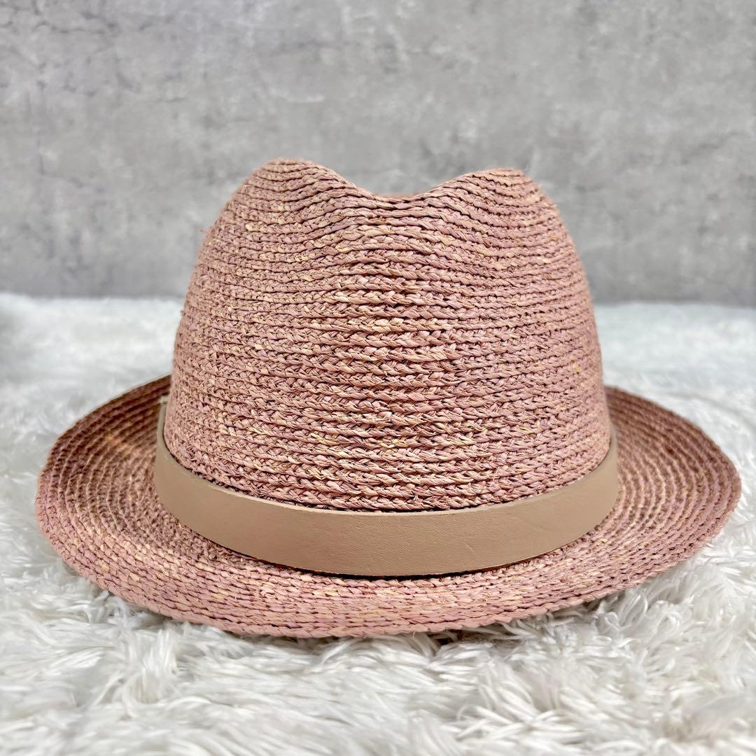 ヘレンカミンスキー 帽子 麦わら ハット ラフィア ピンク 形状 立体