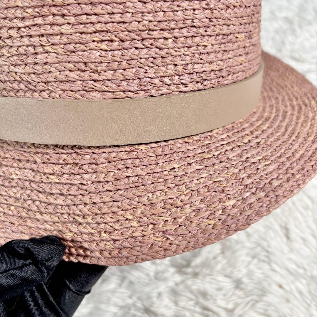 ヘレンカミンスキー 帽子 麦わら ハット ラフィア ピンク 形状 立体