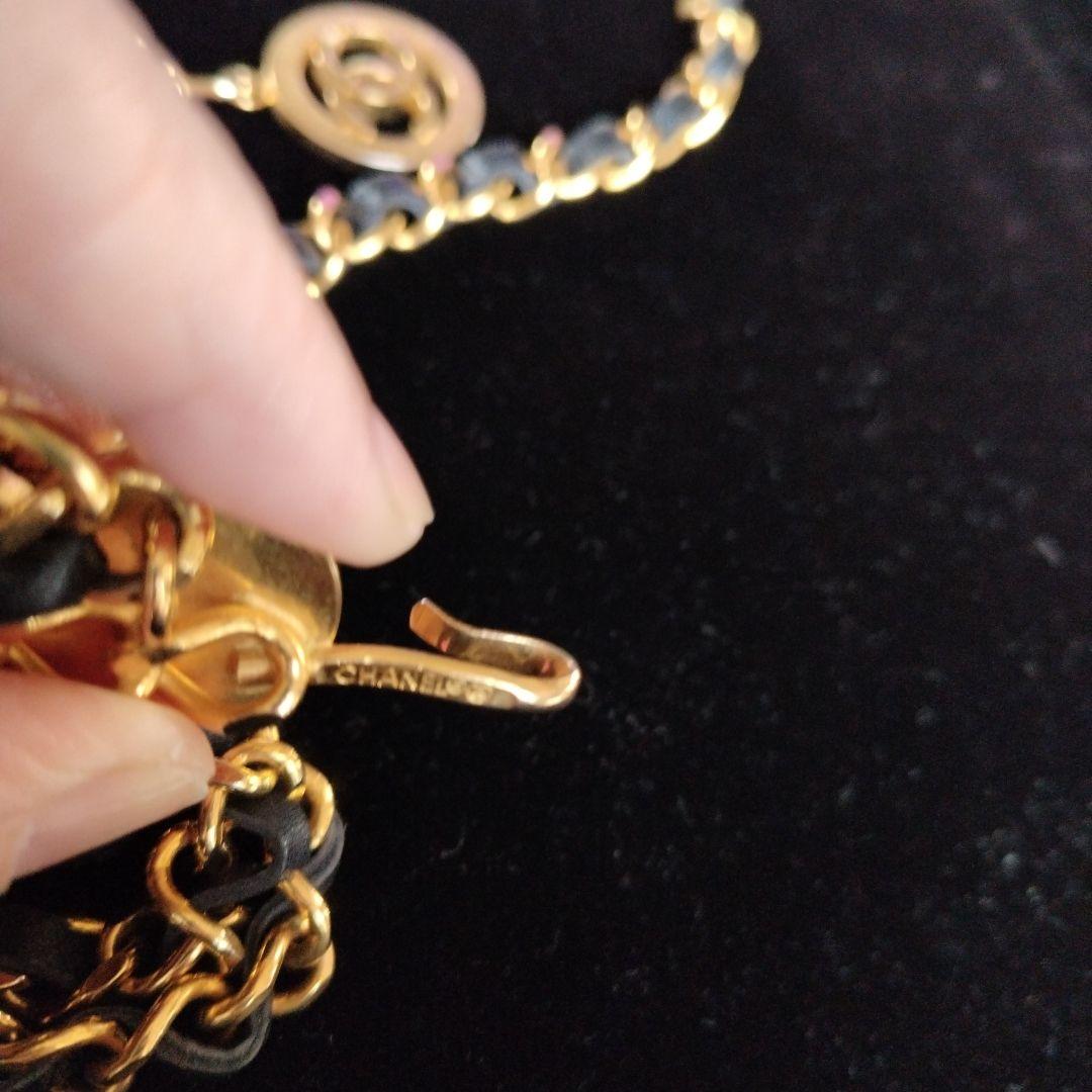 CHANEL チェーンベルト ゴールド/ブラック