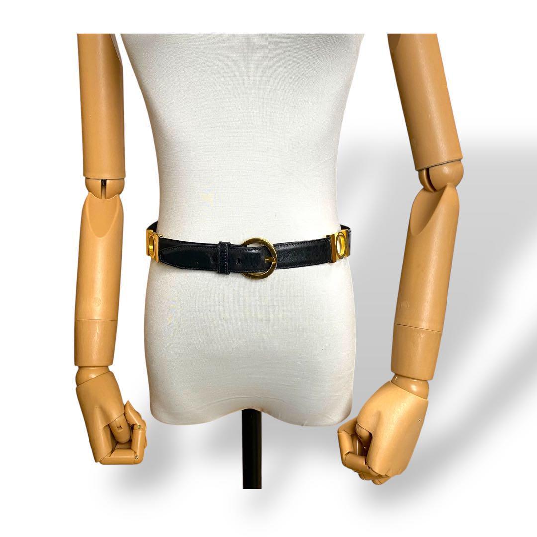 フェラガモ　ガンチーニ　ゴールド金具　ベルト　黒