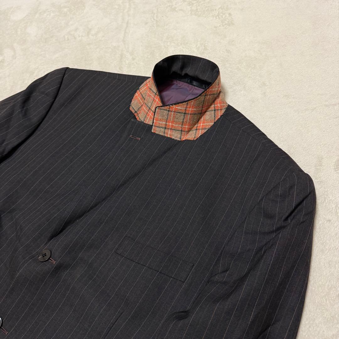 美品　ダンヒル　セットアップスーツ　ダークグレー　ストライプ　ゆったり2XL相当