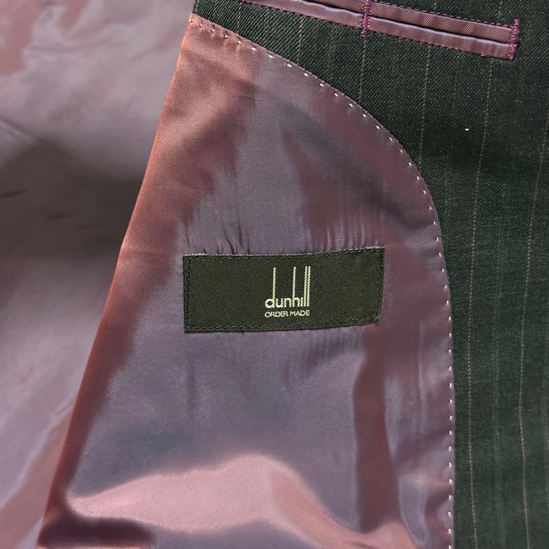 美品　ダンヒル　セットアップスーツ　ダークグレー　ストライプ　ゆったり2XL相当