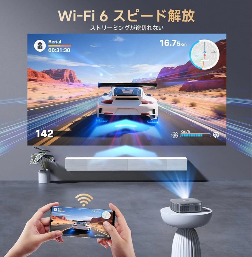 プロジェクター 家庭用 小型 1200Ansi 4K対応 大画面 軽量 グレー