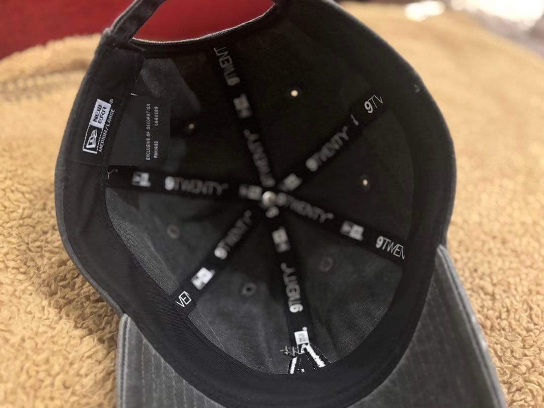 バ帽 黒　ウォッシュ　黒文字 バナナマンニューエラ　バキャップ