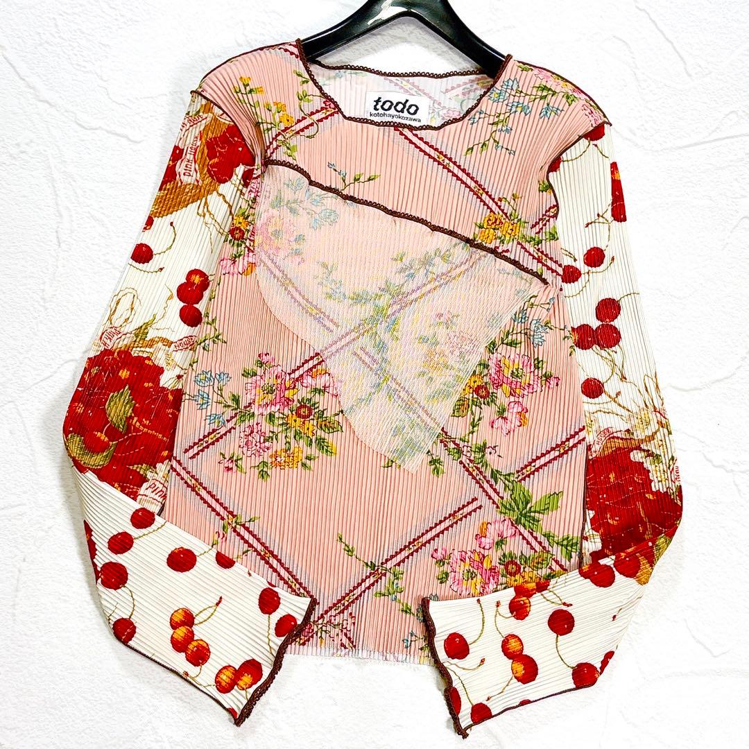 ✨極美品✨ピンクハウス　コトハヨコザワ　カットソー　チェリー　プリーツ　フリル