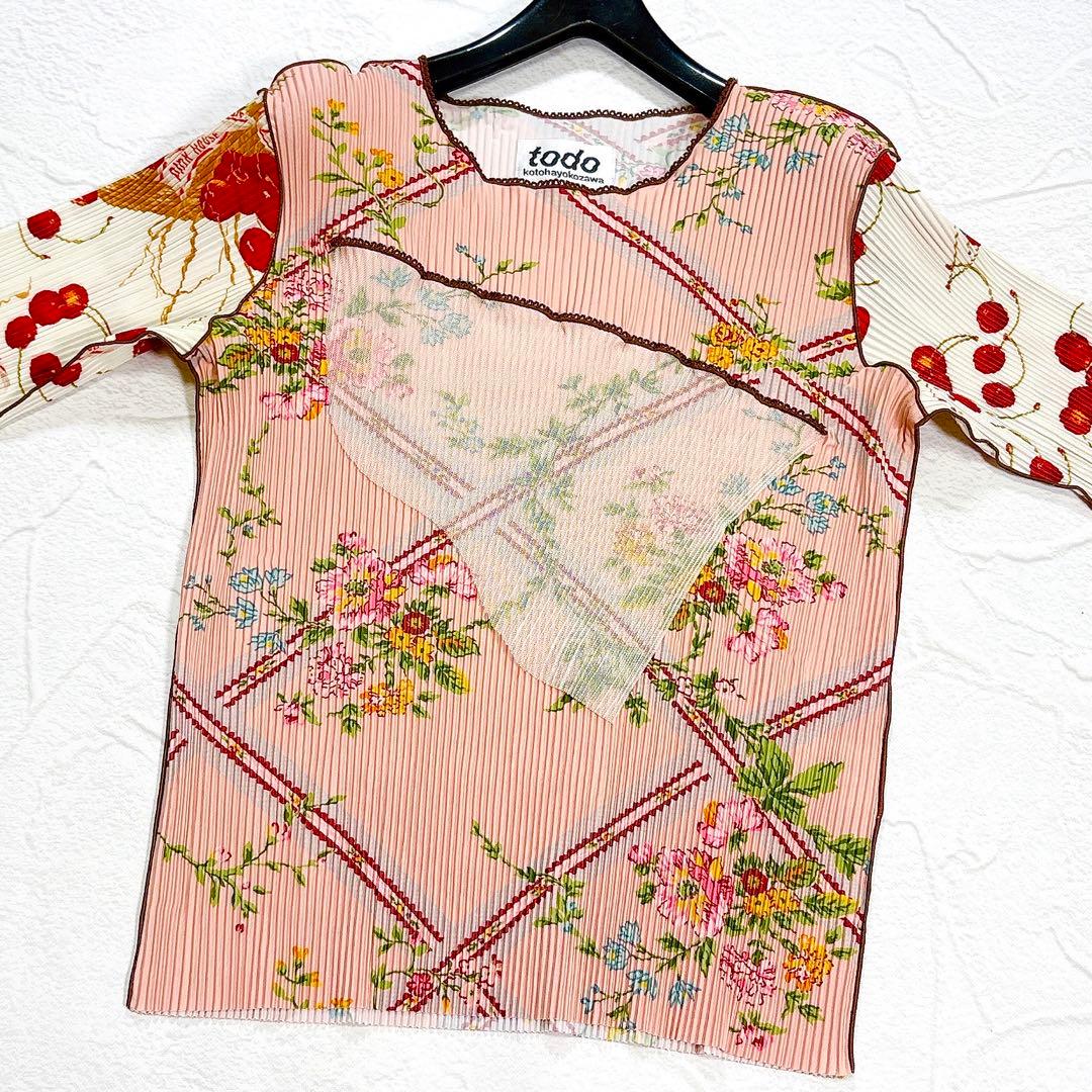 ✨極美品✨ピンクハウス　コトハヨコザワ　カットソー　チェリー　プリーツ　フリル