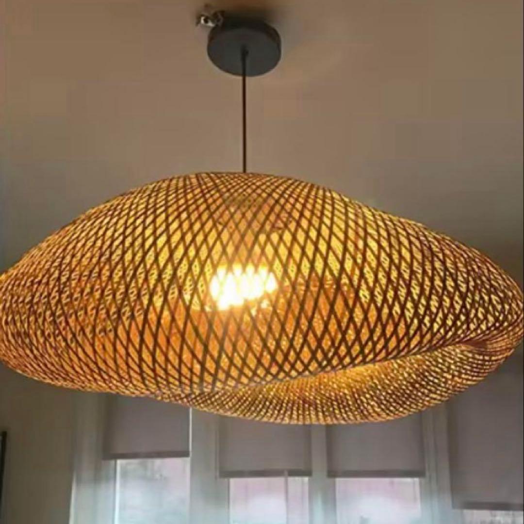 バンブー天然素材 波打ちシーリングライト