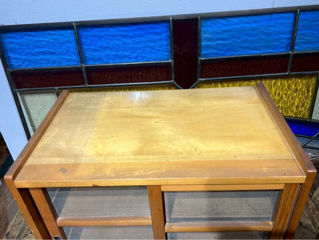 yuki＊蝿帳 食器棚 キッチン 水屋 収納棚 網飾り棚 昭和レトロ