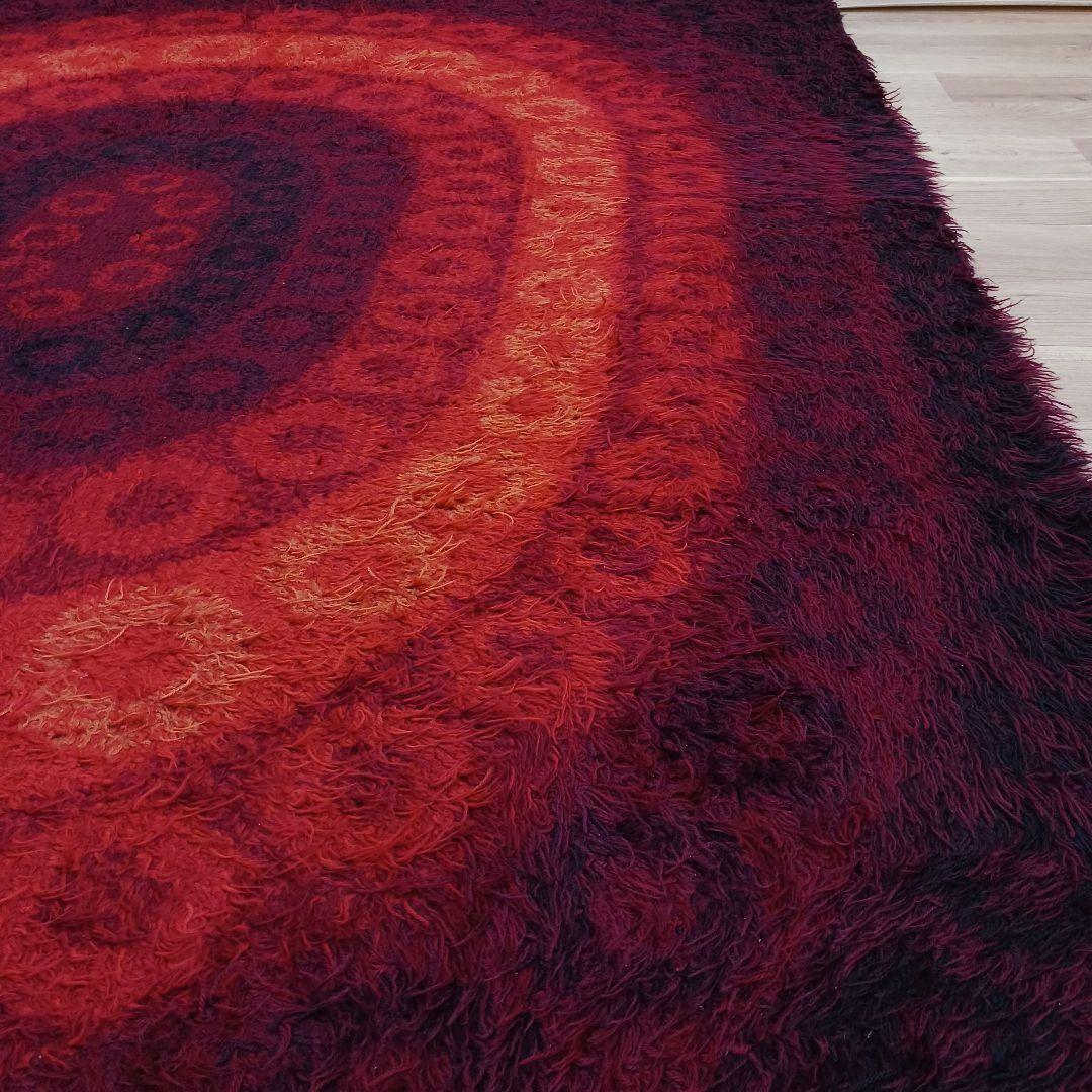 専用Y3189-2 ウール100% シャギーパイル ラグ 大判 276×197㎝