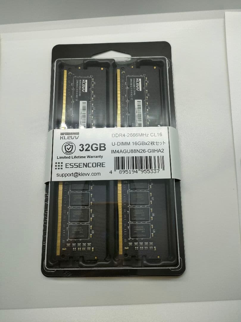 新品未開封品 KLEVV DDR4 メモリ16GB二枚 計32GB ②