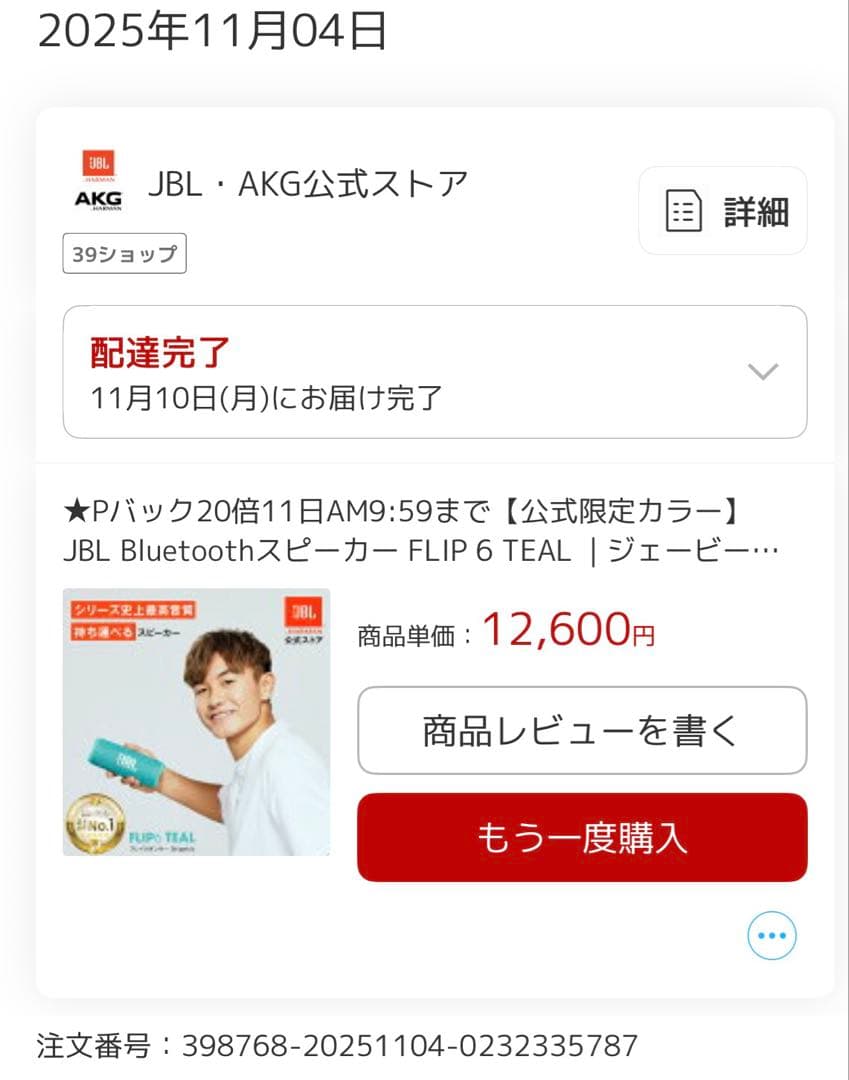 JBLスピーカー FLIP 6 TEAL