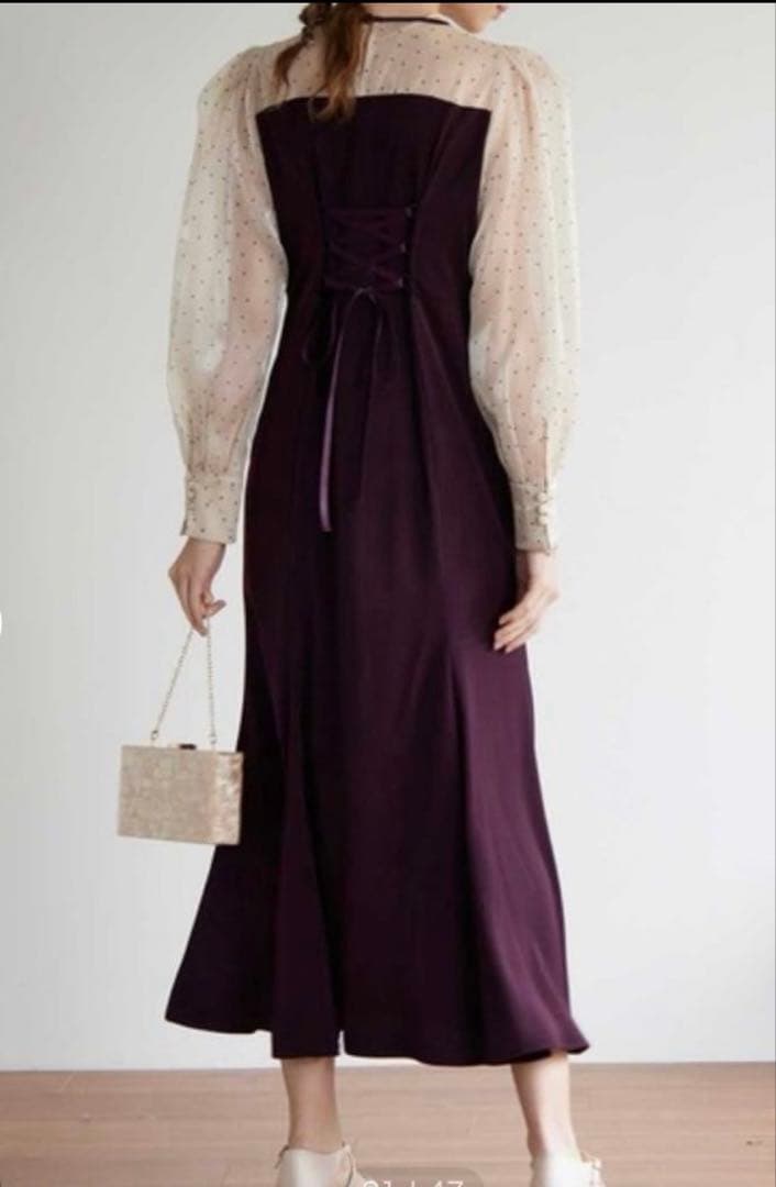 タグ付きDorry Dollドットスリーブマーメイドドレス