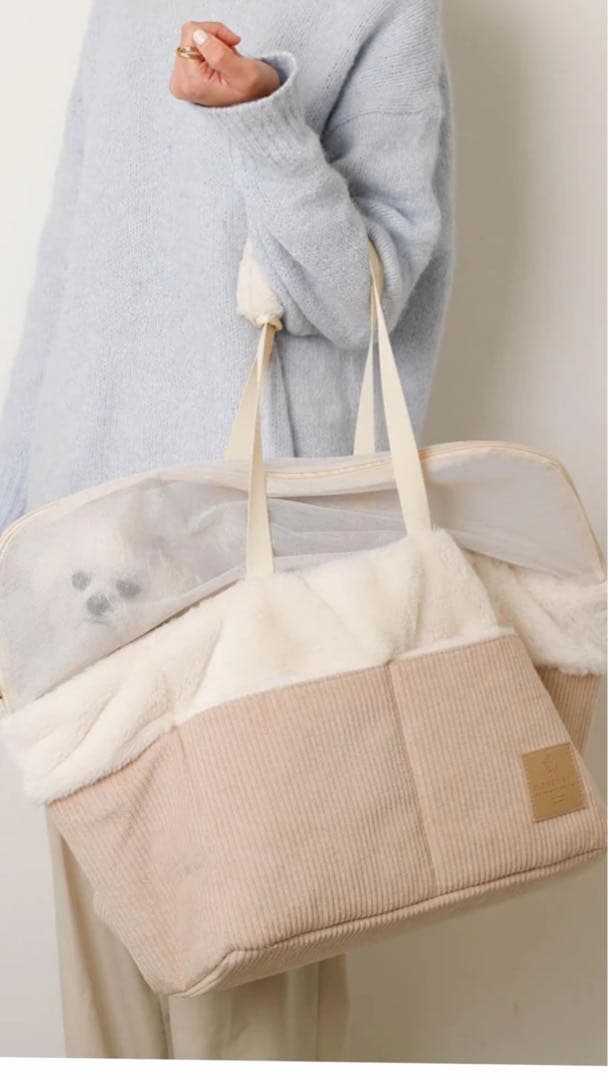 モンシェリ　コーデュロイファーバッグ