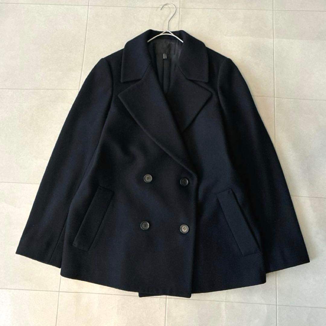 近年 美品 ICB♡ウールリバー Pコート ダブルボタン 大きいサイズ 13黒