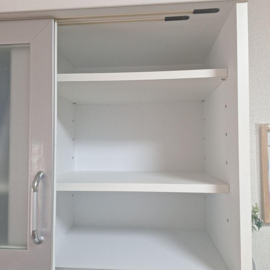 キッチンカウンター　キッチンボード　食器棚　白　東京インテリア　90cm