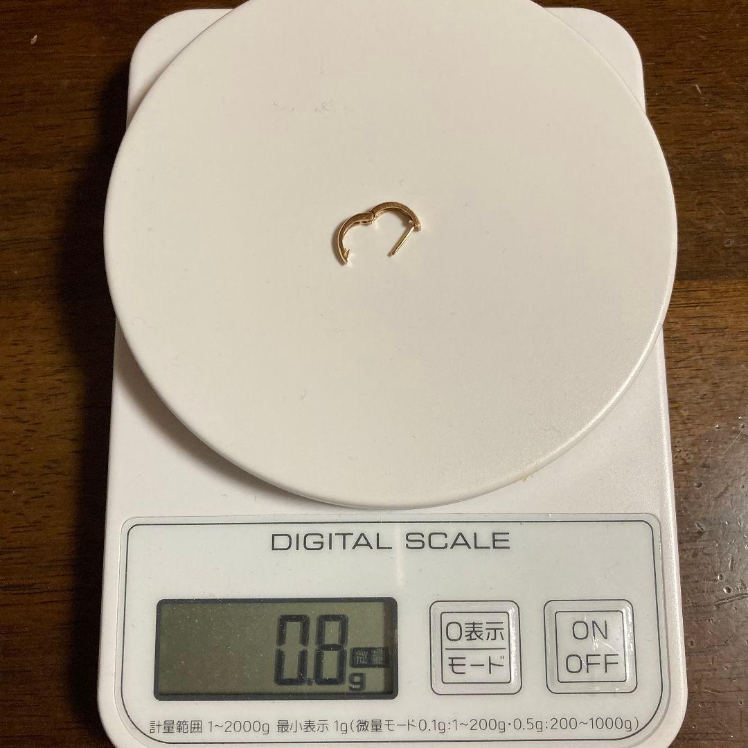 K18ピンクゴールド中折れ式ダイヤフープピアス