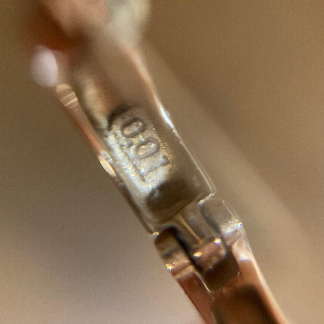 K18ピンクゴールド中折れ式ダイヤフープピアス