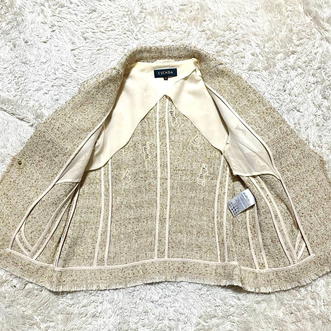 美品 ESCADA エスカーダ ジャケット ツイード ゴールド 40